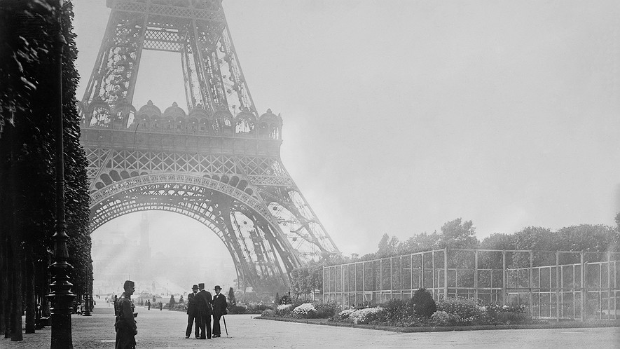 Guarding the Eiffel Tower, and its wireless station, in Paris, France, during World War I.
