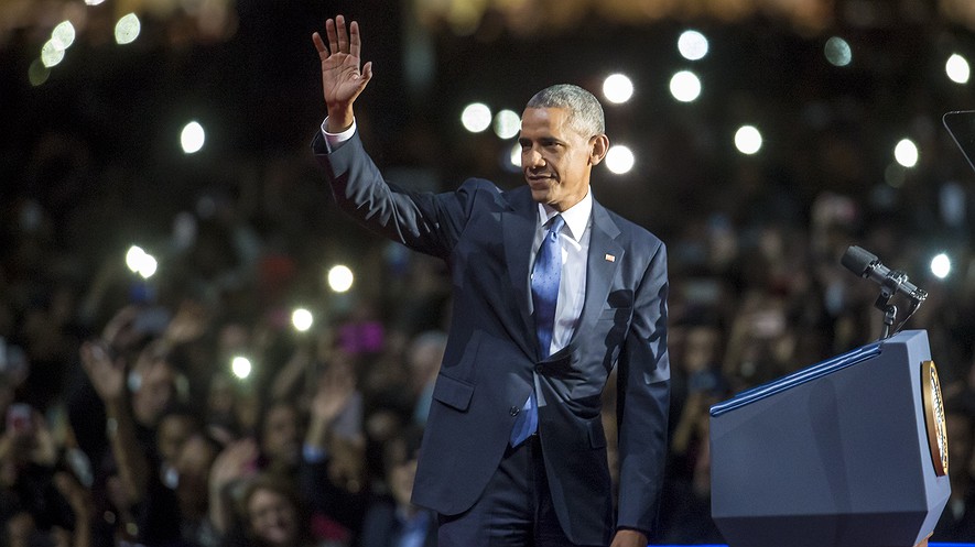 El Presidente Obama durante su discurso de despedida en McCormick Place en Chicago, el martes, 10 de enero de 2017.